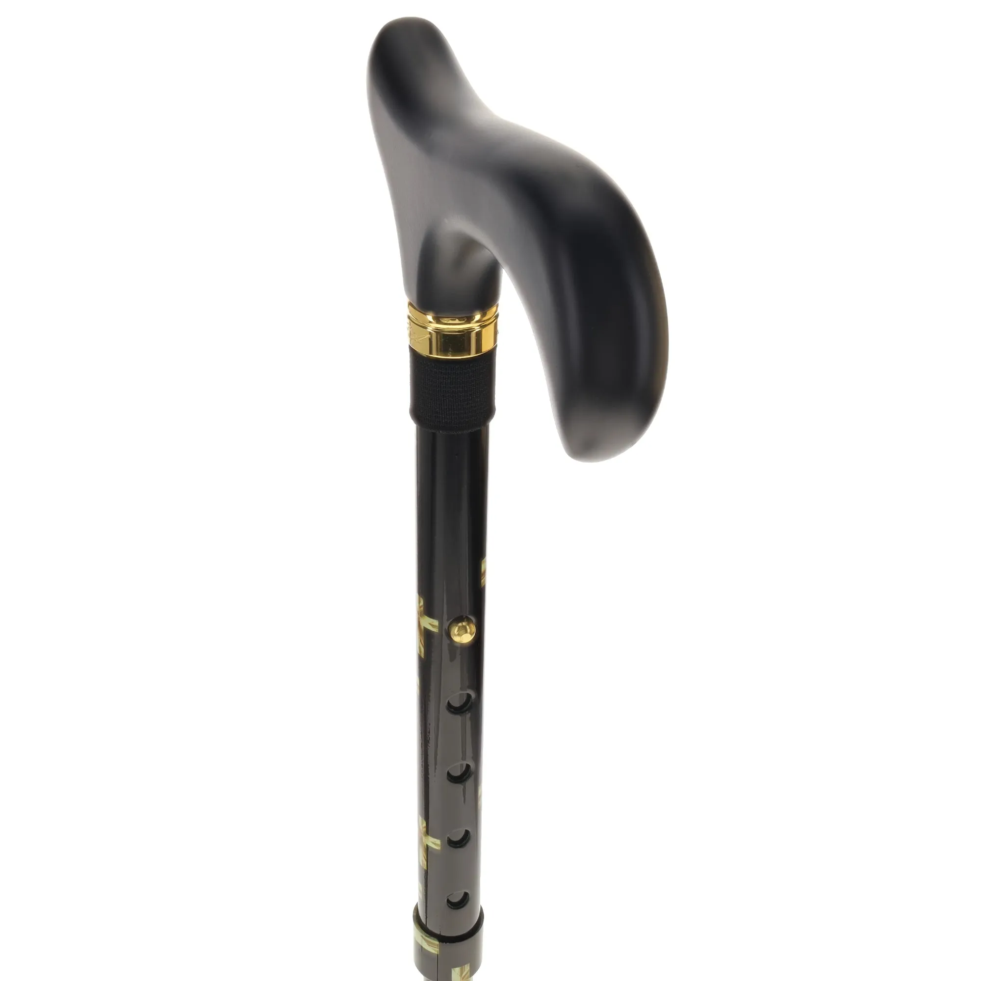 Golden Cross Folding Cane: Adjustable Derby, Wooden Handle